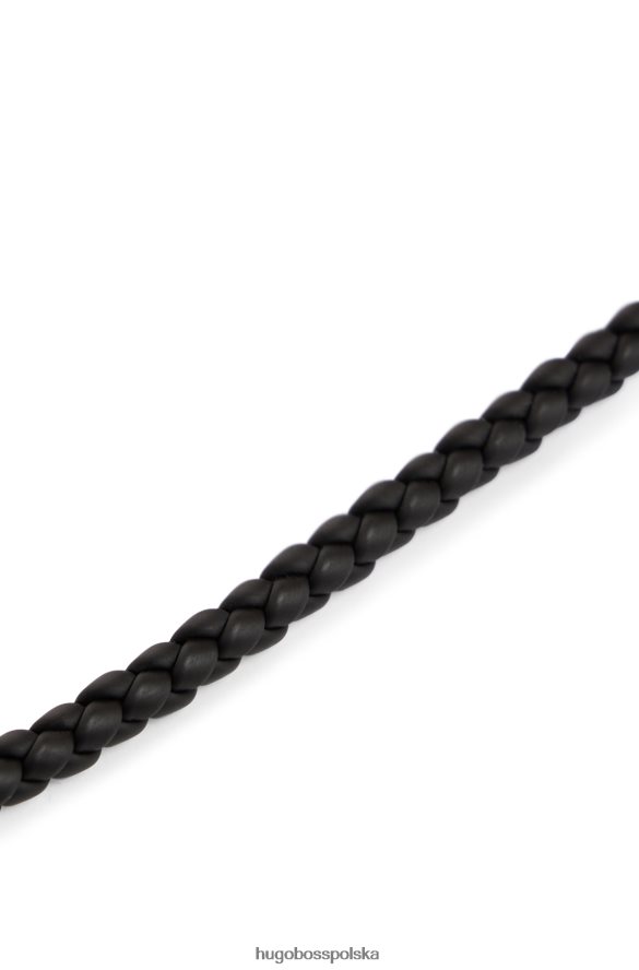 Hugo Boss Włoski mankiet z plecionej gumy z magnetycznym zapięciem na logo, czarny hugo czarny R0X0H65508