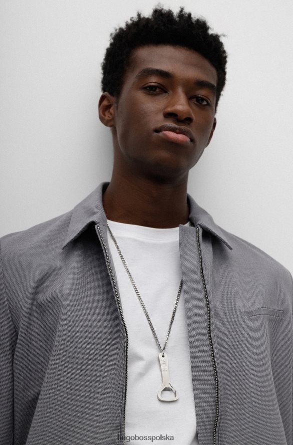 Hugo Boss łańcuszek z markową zawieszką-otwieraczem do butelek w kolorze srebrnym hugo srebro R0X0H65824