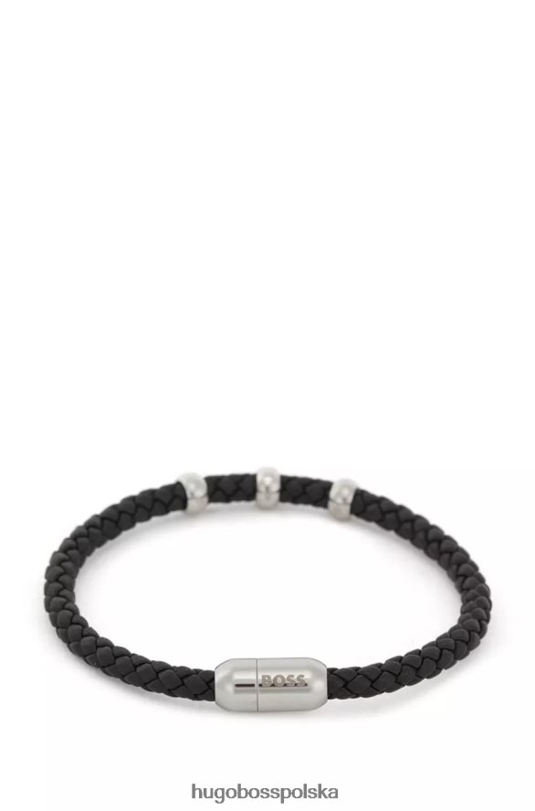 Hugo Boss bransoletka beryl 50475513 czarna czarny R0X0H6478