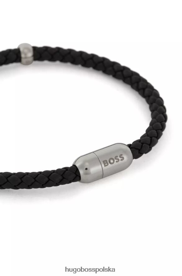 Hugo Boss bransoletka beryl 50475513 czarna czarny R0X0H6478