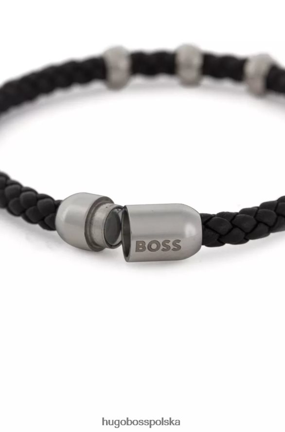 Hugo Boss bransoletka beryl 50475513 czarna czarny R0X0H6478