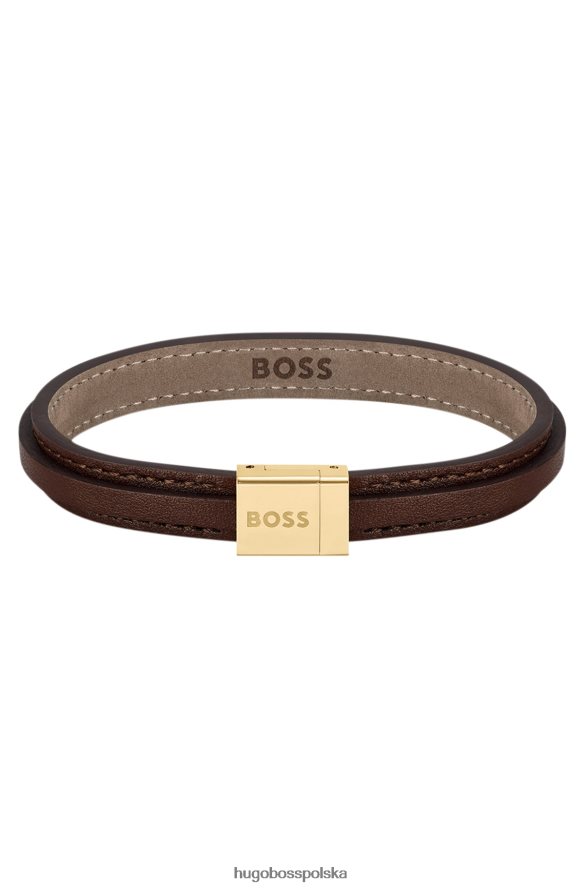 Hugo Boss dwuwarstwowy skórzany mankiet z zapięciem na logo: mały wybór hugo w prepacku różne opakowania wstępne R0X0H65516