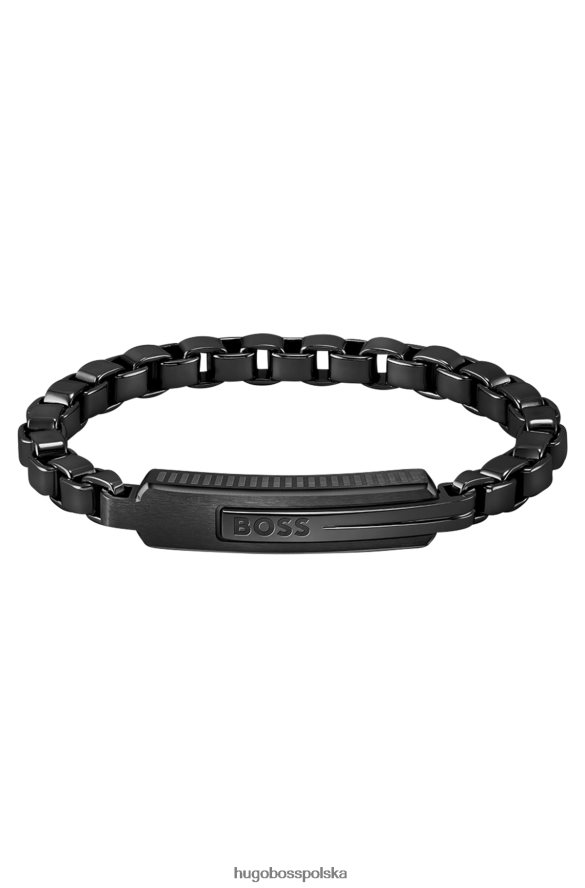 Hugo Boss mankiet z łańcuszkiem pudełkowym i zakrzywioną płytką z wygrawerowanym logo: średni zestaw Hugo w opakowaniu wstępnym różne opakowania wstępne R0X0H65907