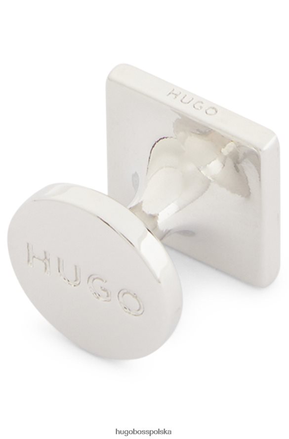 Hugo Boss kwadratowe spinki do mankietów z kolorowym, emaliowanym rdzeniem w kolorze białym hugo biały R0X0H65092