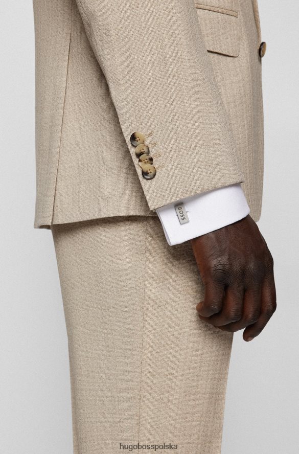 Hugo Boss spinki do mankietów z matowej stali nierdzewnej z polerowanym logo srebrnym hugo srebro R0X0H65386