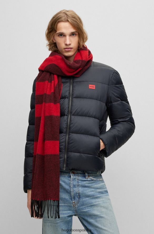 Hugo Boss Czerwony szalik unisex hugo z logo, z mieszanki wełny czerwony R0X0H65171