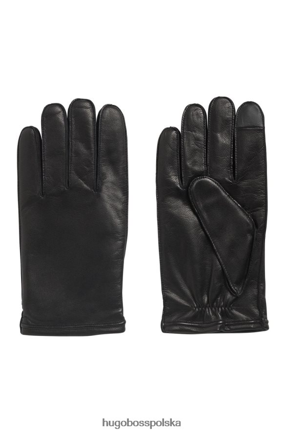 Hugo Boss rękawiczki Kranton 50457533 czarne czarny R0X0H6568