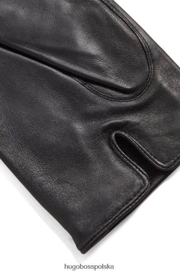 Hugo Boss skórzane rękawiczki hainz 50437119 brązowe brązowy/czarny/granatowy R0X0H6594
