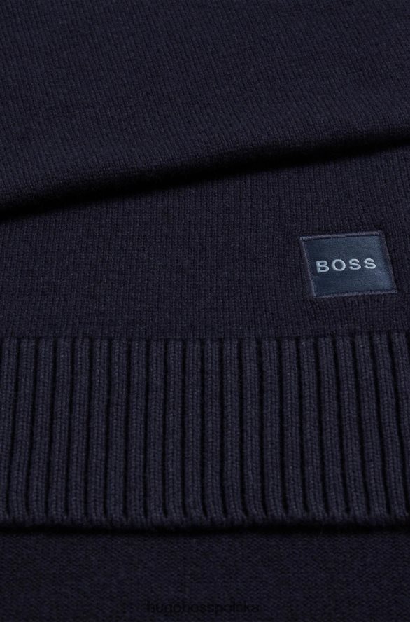 Hugo Boss szalik akotaonos 50455944 szary szaro-niebieski R0X0H6577