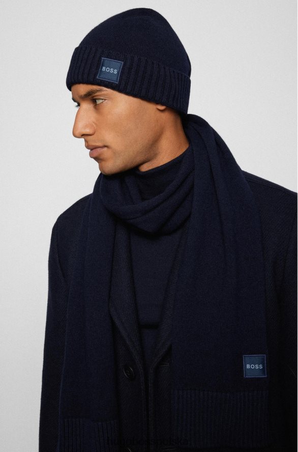 Hugo Boss szalik akotaonos 50455944 szary szaro-niebieski R0X0H6577