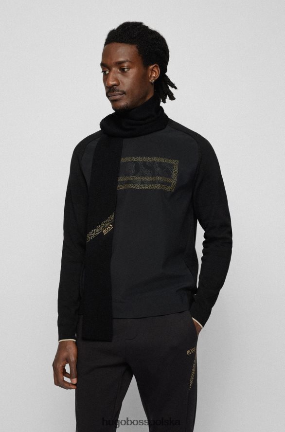 Hugo Boss szalik axello 50456156 czarny czarny/granatowy R0X0H6574