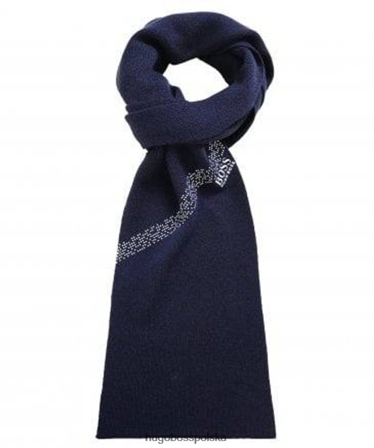 Hugo Boss szalik axello 50456156 czarny czarny/granatowy R0X0H6574