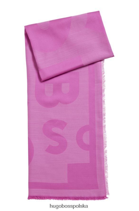 Hugo Boss szalik ledonia 50474128 różowy różowy/srebrny/niebieski R0X0H6837