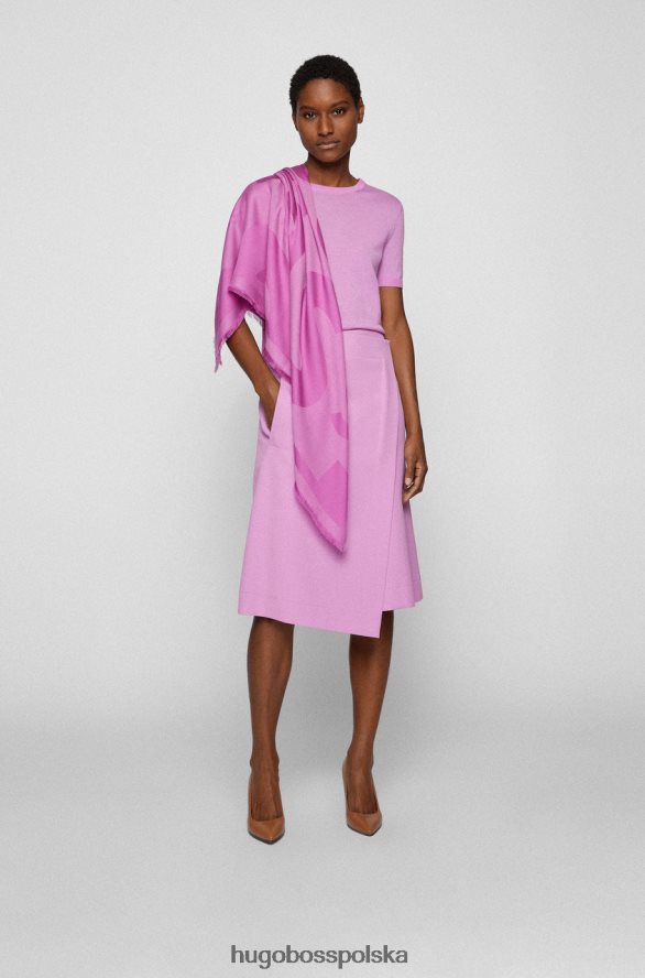 Hugo Boss szalik ledonia 50474128 różowy różowy/srebrny/niebieski R0X0H6837