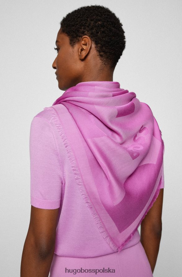 Hugo Boss szalik ledonia 50474128 różowy różowy/srebrny/niebieski R0X0H6837