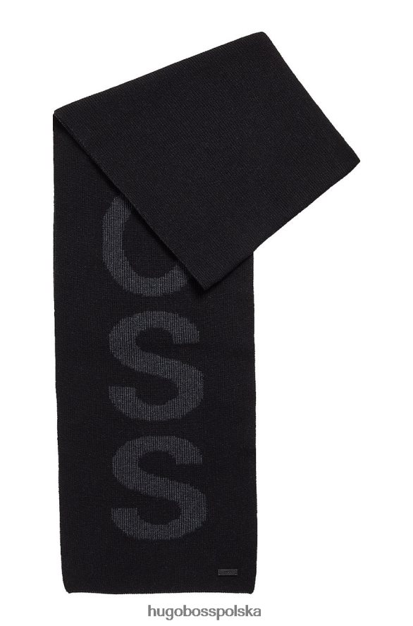 Hugo Boss szalik nebbio 50455684 czarny czarny/granatowy R0X0H6558
