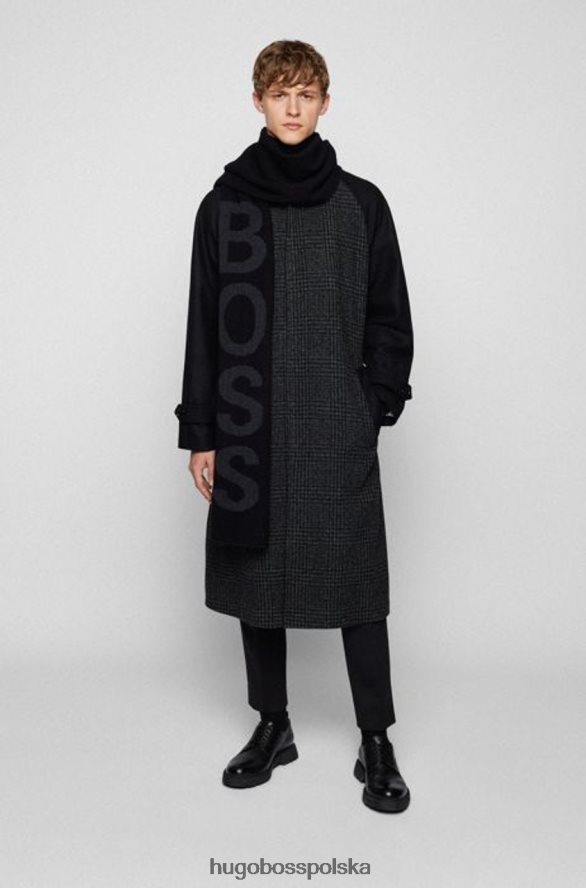 Hugo Boss szalik nebbio 50455684 czarny czarny/granatowy R0X0H6558