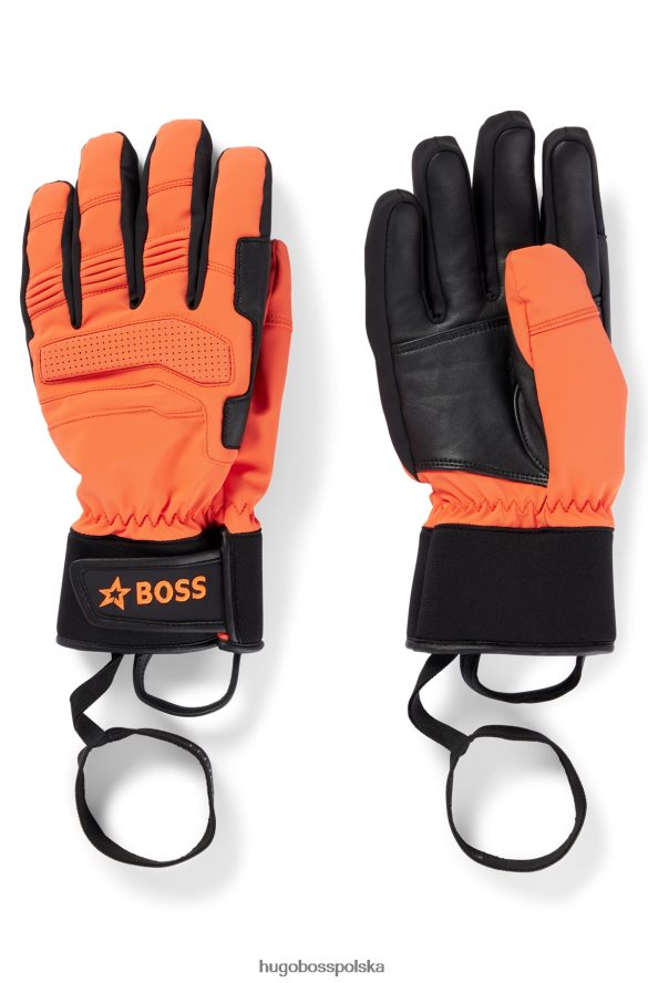 Hugo Boss x rękawiczki Perfect Moment z brandingiem kapsułek Pomarańczowy R0X0H65851
