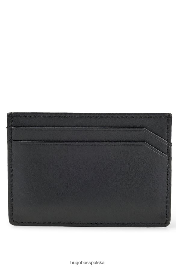 Hugo Boss Etui na karty hugo ze skóry ziarnistej z logo w kolorze czarnym czarny R0X0H65704