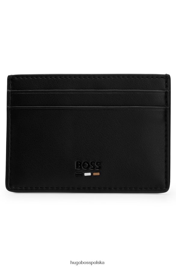 Hugo Boss Etui na karty hugo ze sztucznej skóry z charakterystycznym czarnym paskiem czarny R0X0H65053