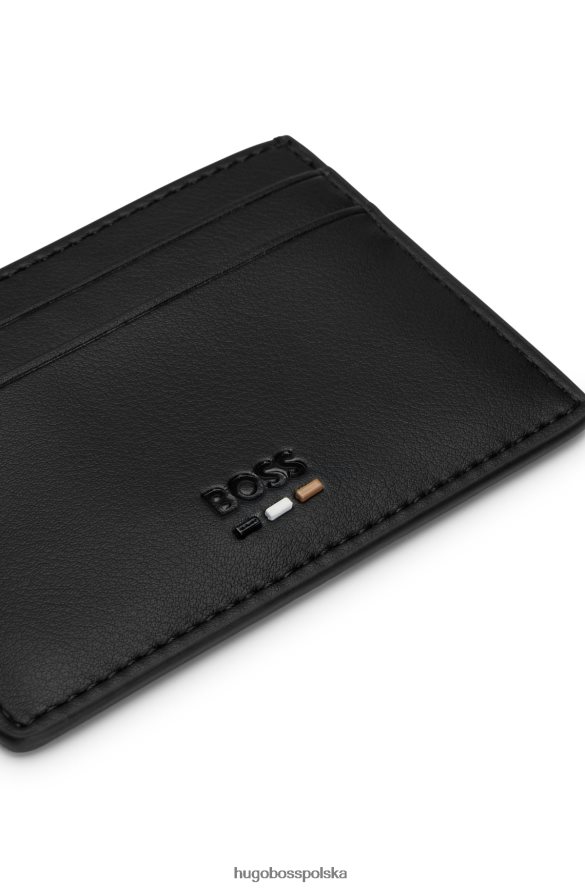 Hugo Boss Etui na karty hugo ze sztucznej skóry z charakterystycznym czarnym paskiem czarny R0X0H65053