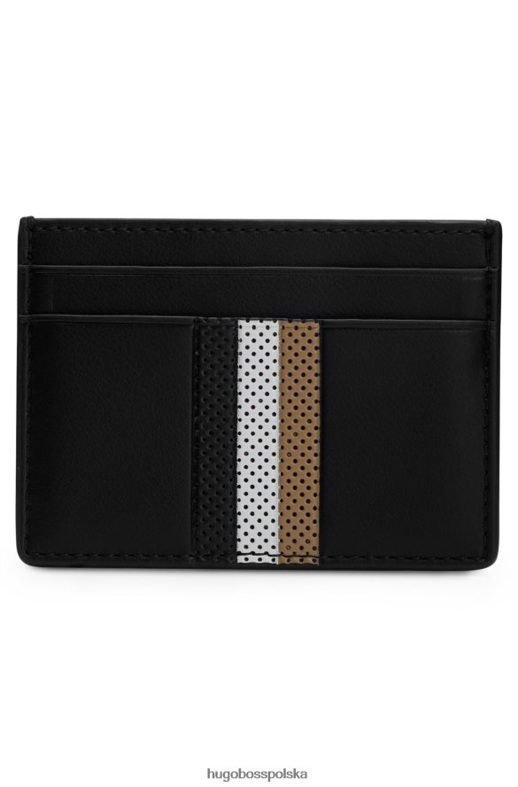 Hugo Boss Etui na karty hugo ze sztucznej skóry z charakterystycznym czarnym paskiem czarny R0X0H65053