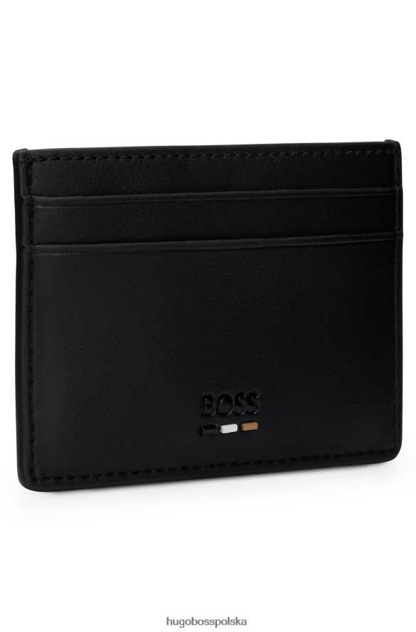 Hugo Boss Etui na karty hugo ze sztucznej skóry z charakterystycznym czarnym paskiem czarny R0X0H65053