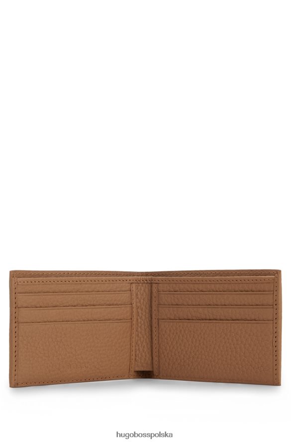 Hugo Boss Portfel hugo ze skóry ziarnistej z polerowanym logo w kolorze beżowym beżowy R0X0H65258
