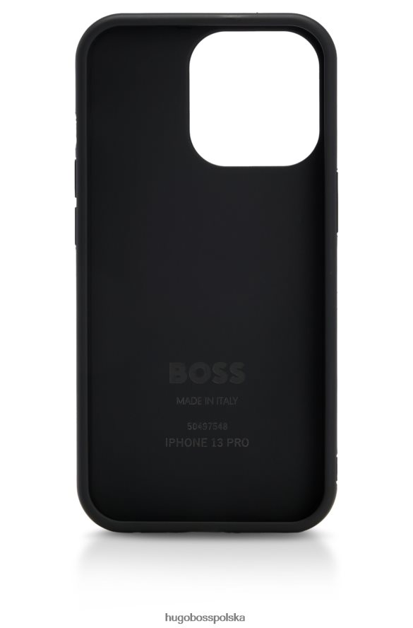 Hugo Boss Wzorzyste, skórzane etui Hugo na iPhone'a 13 Pro z monogramami na całej powierzchni wzorzyste R0X0H65749