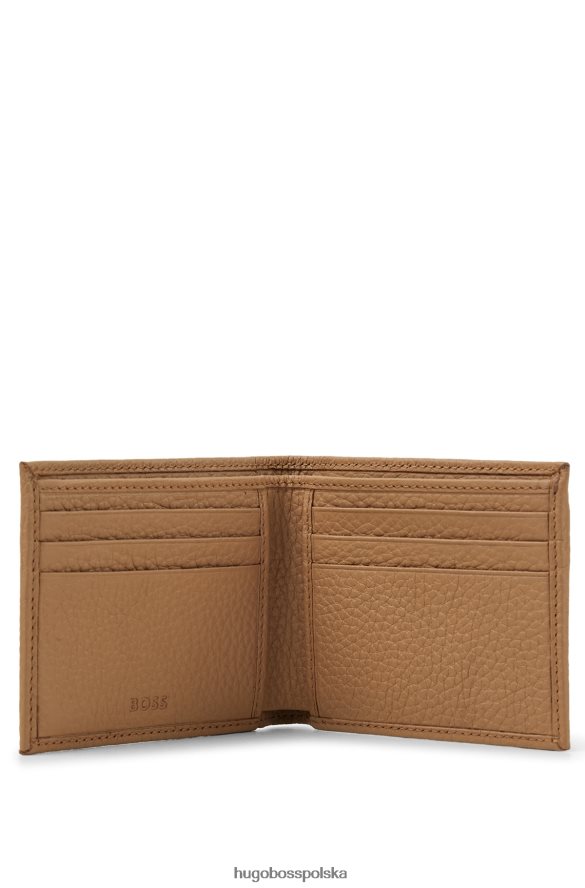Hugo Boss beżowy portfel hugo ze skóry licowej z polerowanym logo beżowy R0X0H65257