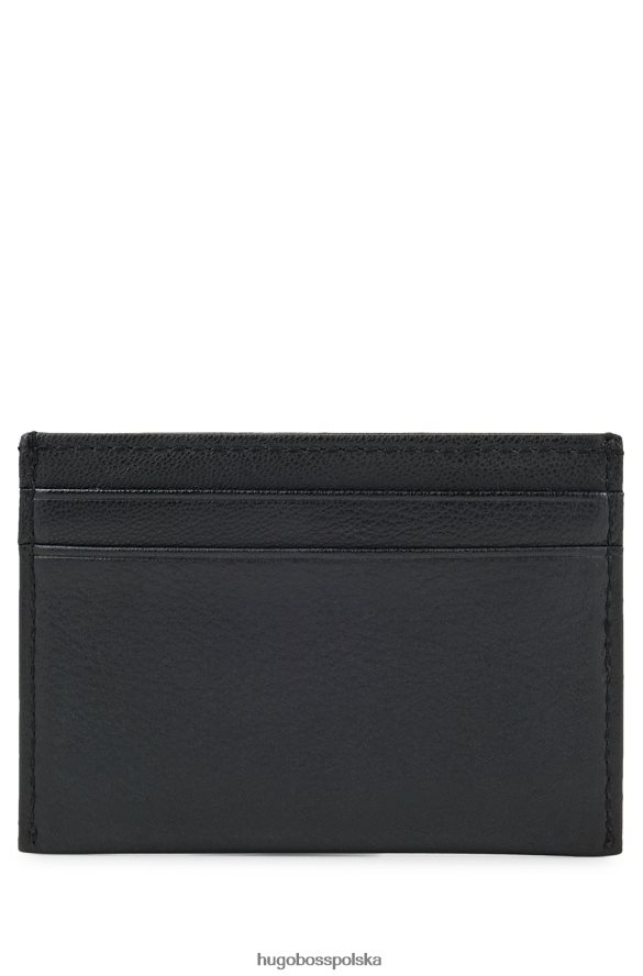 Hugo Boss etui na karty ze skóry ziarnistej z logo emed czarny R0X0H65926