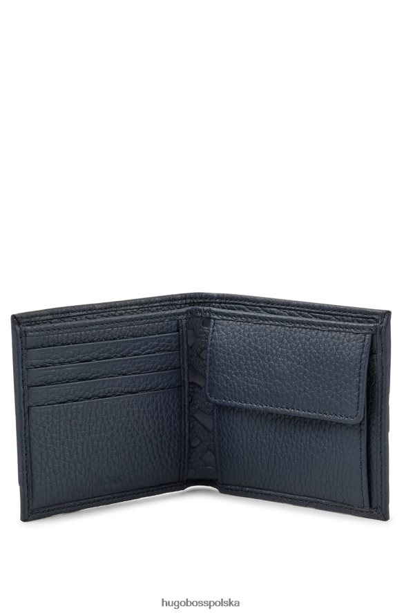 Hugo Boss portfel ze skóry licowej z monogramem eming ciemny niebieski R0X0H65367