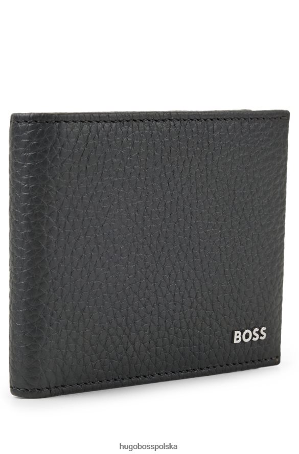 Hugo Boss portfel ze skóry licowej z polerowanym logo w kolorze czarnym hugo czarny R0X0H65259