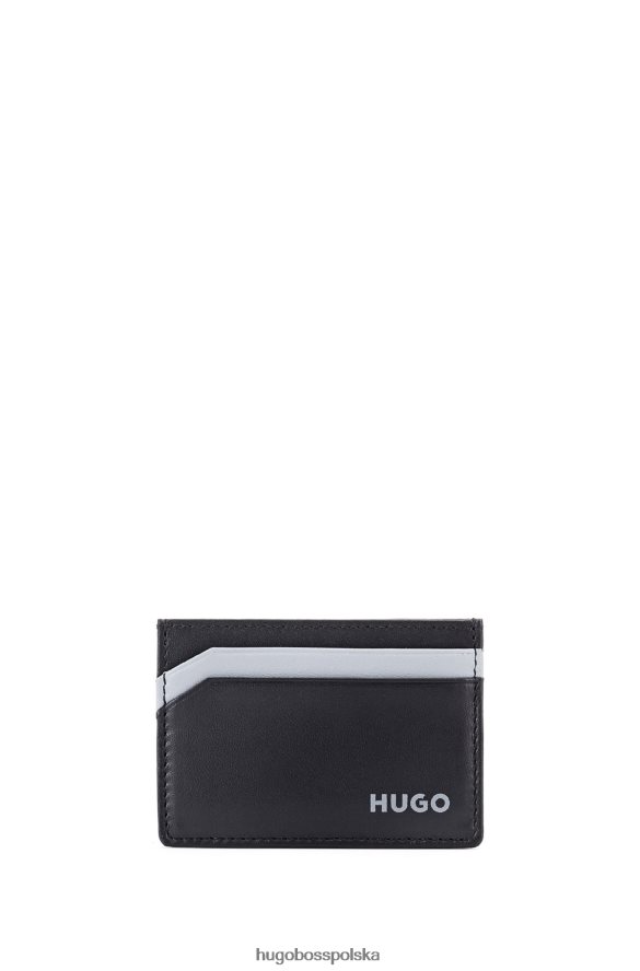 Hugo Boss skórzane etui na karty z logo emed czarny R0X0H65084