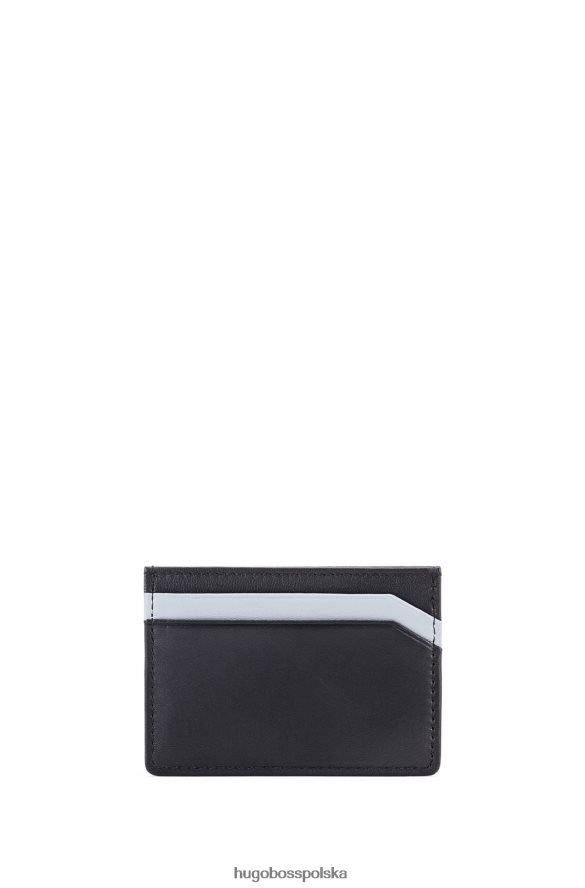 Hugo Boss skórzane etui na karty z logo emed czarny R0X0H65084