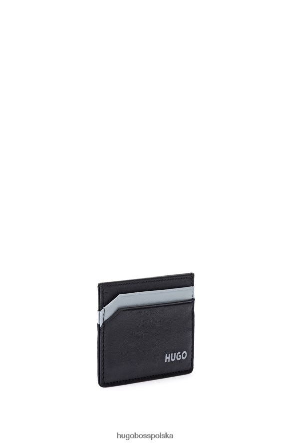 Hugo Boss skórzane etui na karty z logo emed czarny R0X0H65084