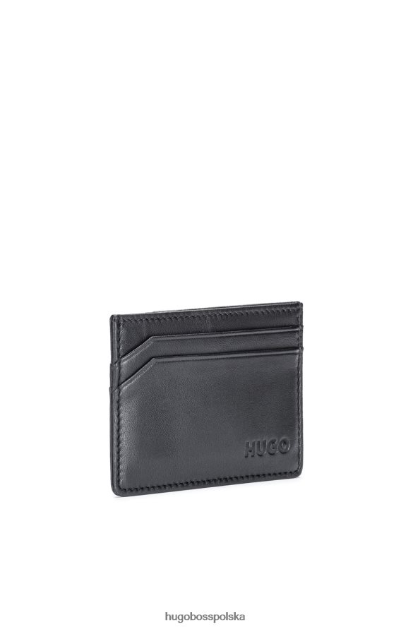 Hugo Boss skórzane etui na karty z logo emed czarny R0X0H65086