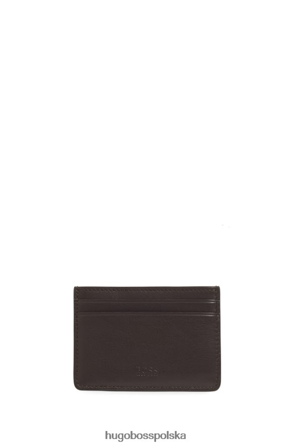 Hugo Boss skórzany klips na banknoty 50397487 czarny czarny brązowy R0X0H6629