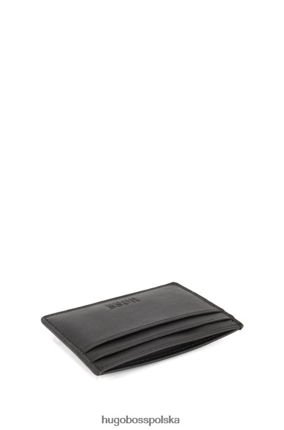 Hugo Boss skórzany klips na banknoty 50397487 czarny czarny brązowy R0X0H6629