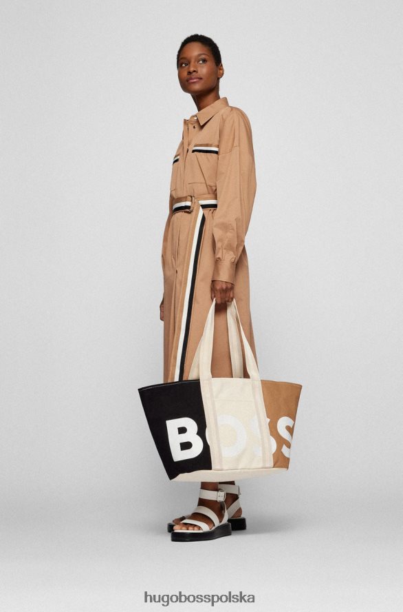 Hugo Boss torba deva tote 50471922 jasnobeżowy jasny beż R0X0H6834