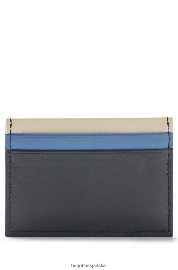Hugo Boss wielokolorowe etui na karty z matowej skóry hugo w kolorze ciemnoniebieskim ciemny niebieski R0X0H65707