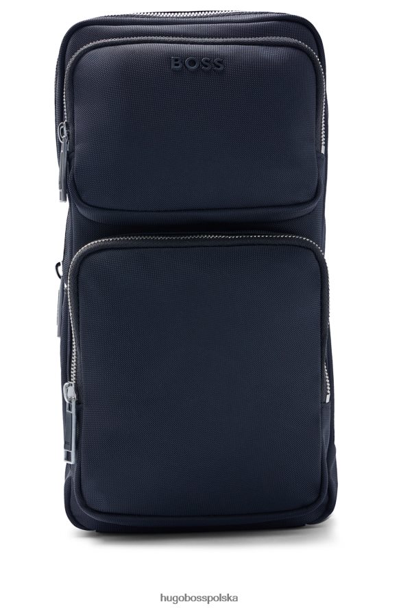 Hugo Boss Czarny plecak hugo z jednym paskiem i detalami z logo czarny R0X0H65449