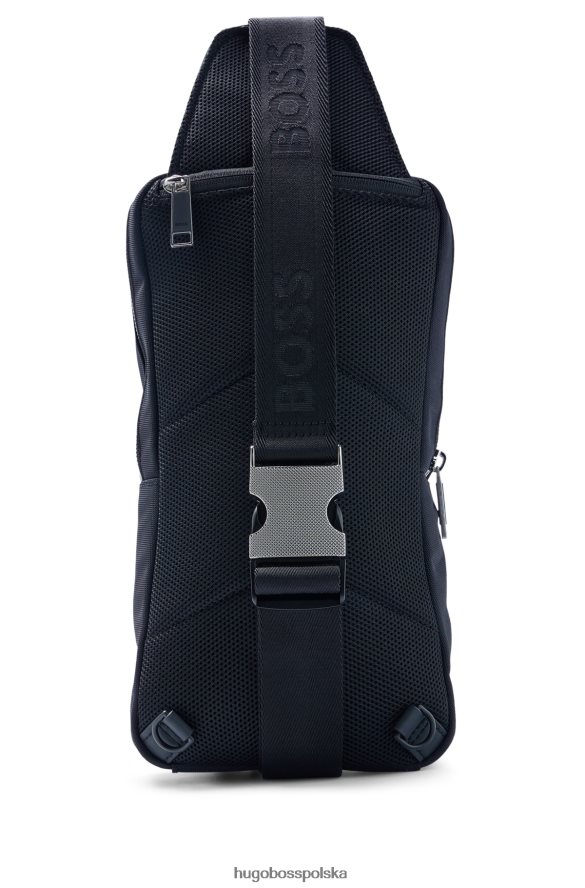 Hugo Boss Czarny plecak hugo z jednym paskiem i detalami z logo czarny R0X0H65449