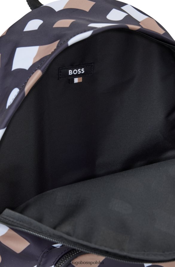 Hugo Boss Plecak hugo z nadrukiem monogramu, wykonany z materiału pochodzącego z recyklingu, z regulowanymi ramiączkami we wzorzyste wzory wzorzyste R0X0H65204