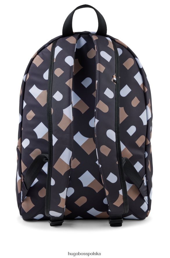 Hugo Boss Plecak hugo z nadrukiem monogramu, wykonany z materiału pochodzącego z recyklingu, z regulowanymi ramiączkami we wzorzyste wzory wzorzyste R0X0H65204
