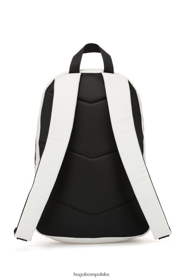 Hugo Boss Plecak hugo z nylonu pochodzącego z recyklingu z białą etykietą z czerwonym logo biały R0X0H65627