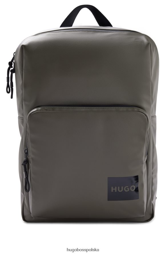 Hugo Boss Plecak z powlekanej tkaniny z naszywką z logo hugo ciemnozielony ciemnozielony R0X0H65309