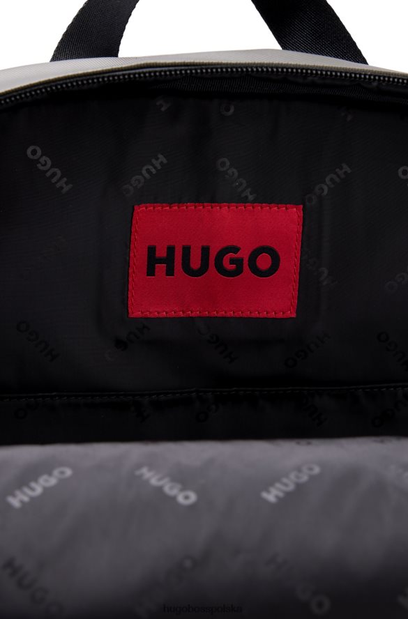 Hugo Boss Plecak z powlekanej tkaniny z naszywką z logo hugo ciemnozielony ciemnozielony R0X0H65309