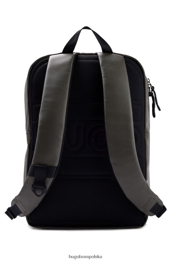 Hugo Boss Plecak z powlekanej tkaniny z naszywką z logo hugo ciemnozielony ciemnozielony R0X0H65309