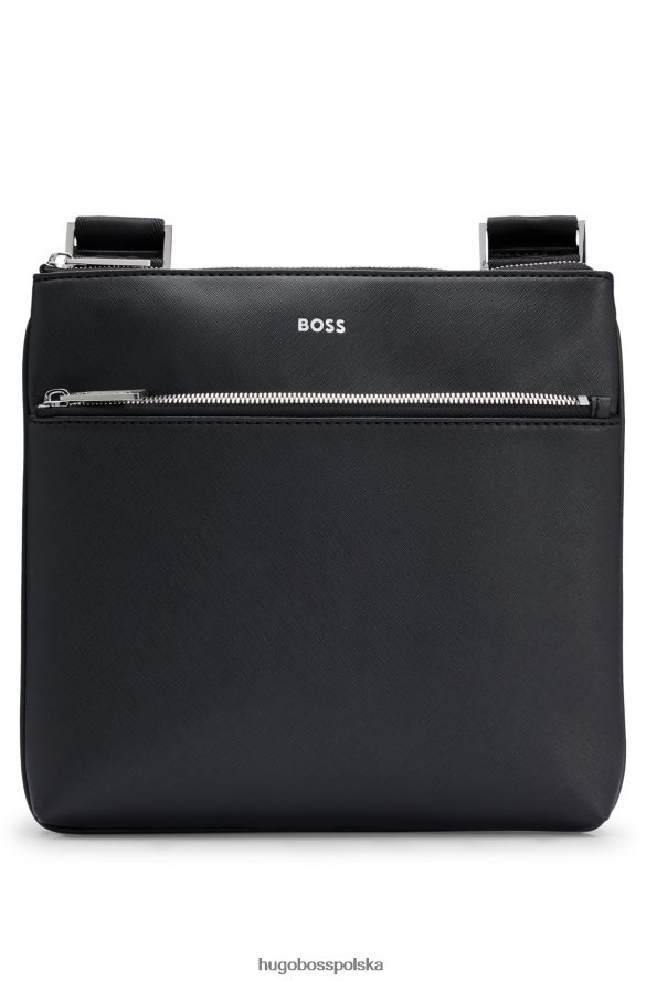 Hugo Boss Strukturalna torba kopertowa z logo i napisem Hugo w kolorze czarnym czarny R0X0H65838